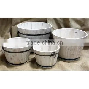 SET OF 4 WOOD PLANTERS thumbnail-1