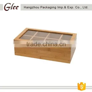 Wholesale Handmade 8 Compartment Gift Bamboo Tea Bag Box thumbnail-3