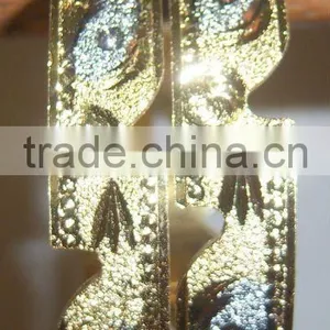 2 Tone Designer Gold Plated BRACELET BANGLES Pair thumbnail-1