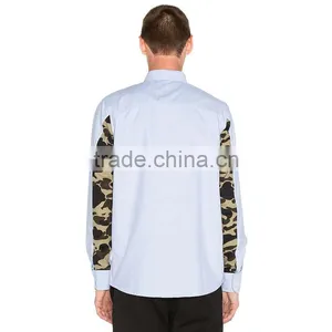 New Fashion Italian Camo Patch Sleeve Mens Dress Shirts Made in China thumbnail-1