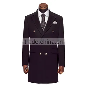 Men Coat Winter Wear Wool Fabric Double-Breasted thumbnail-1