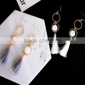 Zm35140a Latest Designs of Earrings Women Gold Plated Tassel Earrings thumbnail-1