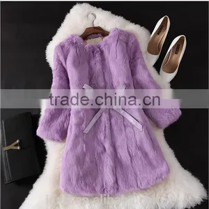 2016 Real Rabbit Fur Coat Women Winter Genuine Fur Coat Girls Slim Gilet Short Jacket Natural Rabbit Fur Coat thumbnail-1