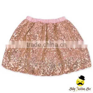 Summer Kids Plain Color Cotton Sequins Inner Lining Little Girl Petti Skirt Mini Dress thumbnail-1