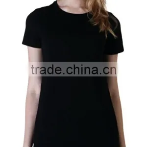 Women's 100%Cotton Black T-shirt thumbnail-1