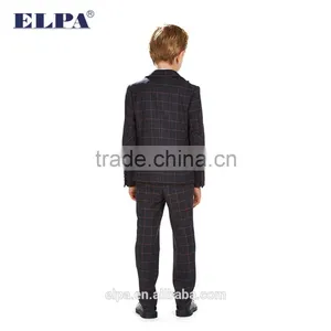 2016 Style ELPA NXB0071Dark Gray Plaid Three Pieces Boy Suits for Wedding /Show thumbnail-5