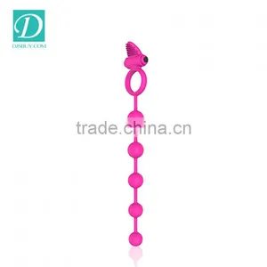 New Sex Products Vibrating Cockring Brush Rocking Long Anal Bead Butt Plug thumbnail-2