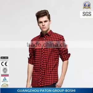Custom Men Flannel Plaid Black And Red Check Casual Shirt thumbnail-4