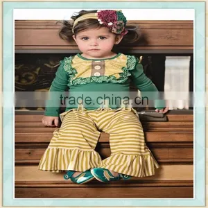 Kids Wholesale Baby Clothes Long Sleeve Top Bell-bottoms 2pcs Clothing Boutique Style Outfit thumbnail-1
