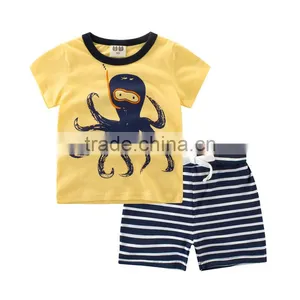 Wholesale Summer Kids Sets Wolf Printing Baby Boy Sets Clothes thumbnail-3