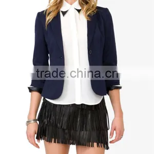 Ruched 3/4 Sleeve Blazer thumbnail-1