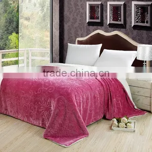 Large Pattern Variety of Colours Double Layers Embossed Flannel Blanket thumbnail-1
