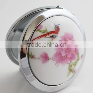 Ceramic Cosmetic Mirror/Porcelain Pocket Mirror/Chinese National Style Chinaware Make Up Mirror,Promotion Dress up Mirror thumbnail-1