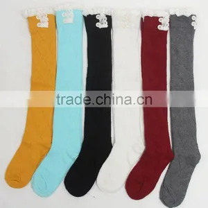 Women Socks Knitted Boot Cuffs Button Leg Warmers Crochet Lace Trim thumbnail-6