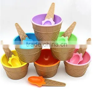 Food Grade Plastic Ice Cream Bowl With Spoon thumbnail-1