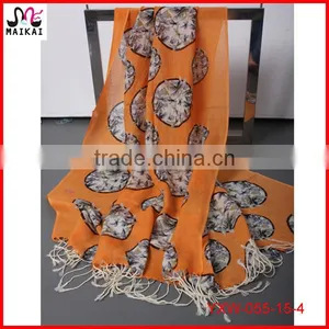 Animal Print Wool Pashmina Women Scarf Winter 2015 thumbnail-4
