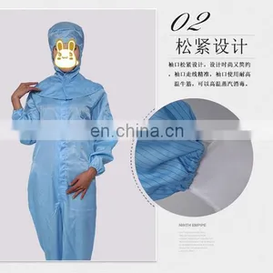 High Quality Wholesale Antistatic Coverall Cleanroom Coverall Dust Free Coverall thumbnail-4