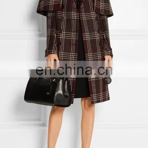 New Fashion Grid Women Coat ,fashion Design Long Lady Coat thumbnail-2