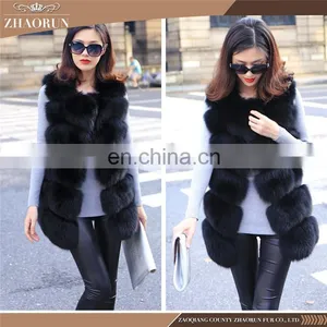 2016 Top Sell Real Whole Skin Fur Gilet Genuine Natural Fox Fur Vest Women thumbnail-2