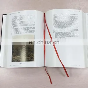 China Manufacture Gold Stamping Art Paper Thick A4/A5 Hardcover Leather Cover Book With Ribbon thumbnail-3
