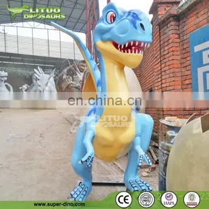 Fiberglass Cartoon Statue Dinosaur King for Amusement Park thumbnail-3