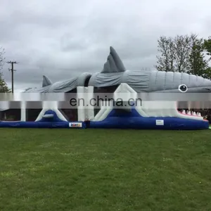 2017 High Quality New Design Giant Inflatable Shark Obstacle Course for Sale thumbnail-1