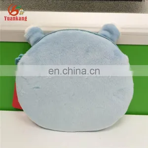 Custom Animal Blue Hippo Shaped 12cm Mini Money Pouch Plush Coin Purse thumbnail-2