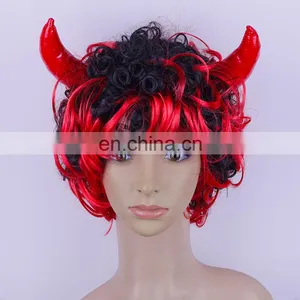 Carnival Lady's Wigs With Horns P-W194 thumbnail-1