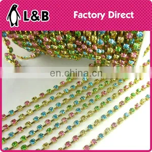 Wholesale Soldering SS12 Multi Color Rhinestone Cup Chain thumbnail-5