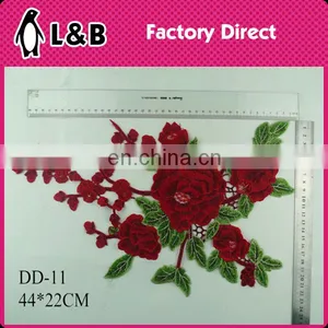 DD-07 Wholesale Latest Embroidery Designs Yellow Free Flower Necklace Sew-on Flower Embroidery Patch for Clothes thumbnail-2