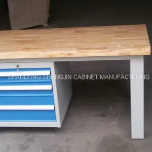 Factory Price Stainless Steel Work Table With Top Wooden thumbnail-2