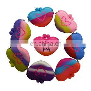 Custom Colorful Mixed Straps Mini Coin Purse Kawaii Cartoon Promotion Silicone Wallets thumbnail-2