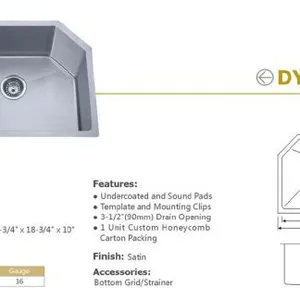 Guangdong Dongyuan Kitchenware US Standard Stainless Steel Single Bowl Kitchen Sinks thumbnail-2