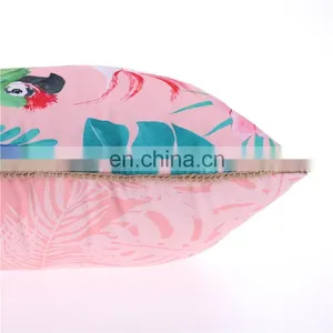 Recycling Custom Animal Toucan Printed Pillow Polyester Canvas Water Resistant Outdoor Cushion for Home Decor Sofa thumbnail-5