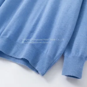 Blue Color Soft Turtleneck Cashmere Sweater for Mens Pure Cashmere Sweater Loose Style Pullover thumbnail-3