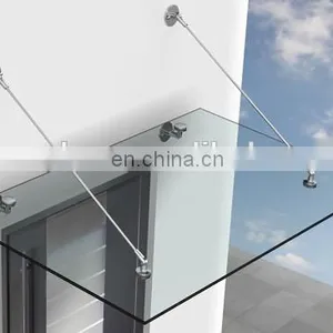 Wholesale Durable Glass Canopy Shade Awning With Stainless Steel SUS304 316 Satin Polish thumbnail-3