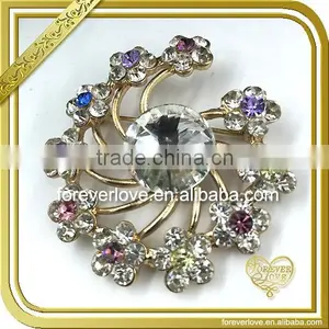 Hot Selling Crystal Metal Brooch for Garment Accessories FB055 thumbnail-1