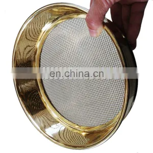 ASTM Standard Laboratory Copper/Brass Wire Mesh Screen Test Sieves With Lip, Pan, Brush thumbnail-1