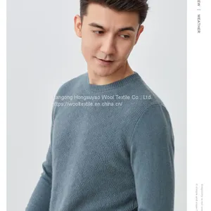 Men Knitted Cashmere Jumper Sweaters Black Cashmere Wool Sweater Price thumbnail-1