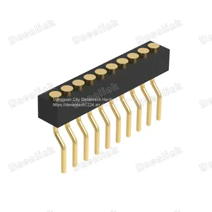 Dnenlink 1.27mm Pitch Single Row H2.0mm Plane Contact Right Angle Female Header SMT Type PogoPin Header thumbnail-4