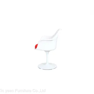 Retro Fiberglass Tulip Chairs White Tulip Table and Chairs Tulip Swivel Dining Chairs Plus Cashmere Cushion thumbnail-2