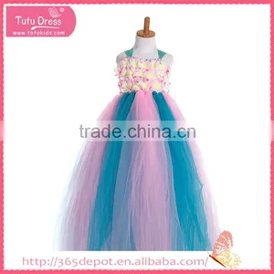 Floor Length Dress Multi Color Fluffy Dress With Rosette Decorated Gauze Dress Halloween Costume Supplier's Choice thumbnail-3