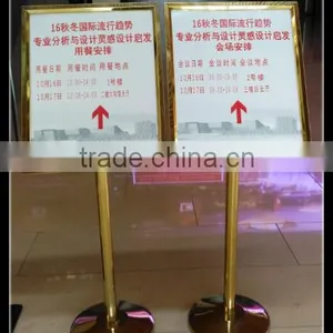 Sign Display Stand-golden Stainless Steels Floor Stand-sign Board-POP Poster Board Stands High Quality thumbnail-2