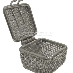 Stainless Steel Screens for Small Parts With Clip Closure MICRO MESH TRAYS Micro Fine Mesh Baskets With Lids thumbnail-2