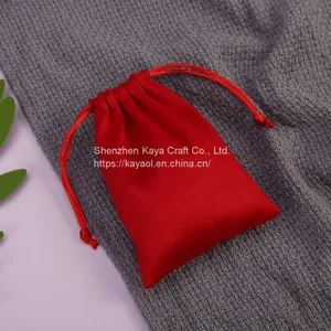 Drawstring Necklace Jewellery Pouch Sachet Jewelry Lipstick Flannel Bag thumbnail-5
