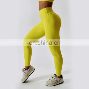 Ribbed High Waisted Yoga Scrunch Butt Leggings Feels Like Skin Fitness Sports Push Up Pants thumbnail-2