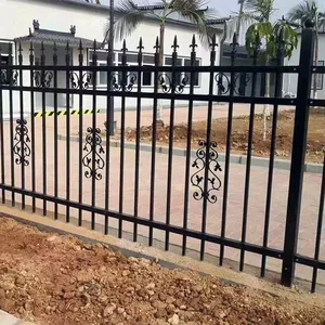 Wrought Iron Picket Fence Panel for Home Garden and Outdoor Security thumbnail-4