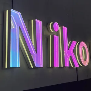 1-year Warranty Cross-border Led Infinite Mirror Neon Light 3d Printed Letters Red Light Effect Mirror Tunnel Electronic Sign thumbnail-1
