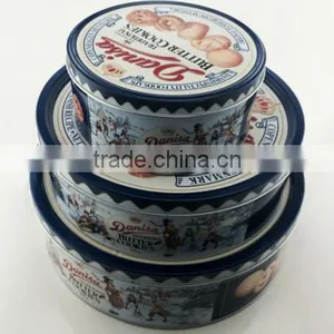 Food Grade Round Christmas Cookies Tin Set/Christmas Cookies Box Tin Set thumbnail-2