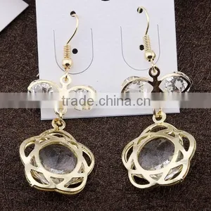 Latest Fashion Glass Earrings Designs Beautiful Flower Earrings thumbnail-4